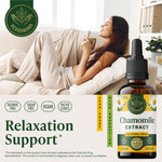 HERBAMAMA Chamomile Extract liquid drops showing clean supplement facts label panel and vegan ingredients.