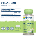 Solaray Chamomile 100 vegetarian capsules supplement facts and ingredient list label