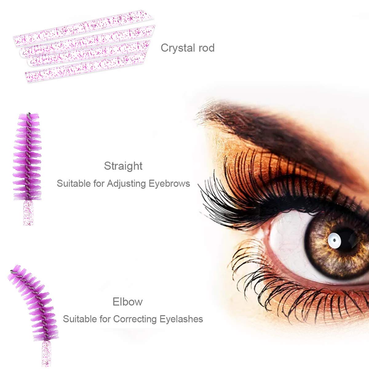 Travel friendly 300 piece mascara brush set in crystal finish