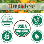 Herb Lore Organic Alfalfa Leaf Tincture nutritional label
