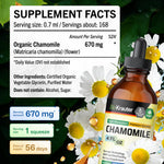 Back label of Bio Krauter Chamomile tincture displaying 670mg supplement facts
