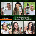 Bio Krauter chamomile herbal extract being added to a nighttime wellness beverage