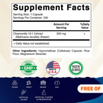 Vitamatic Chamomile 250mg 10 to 1 concentrated extract supplement bottle angle view