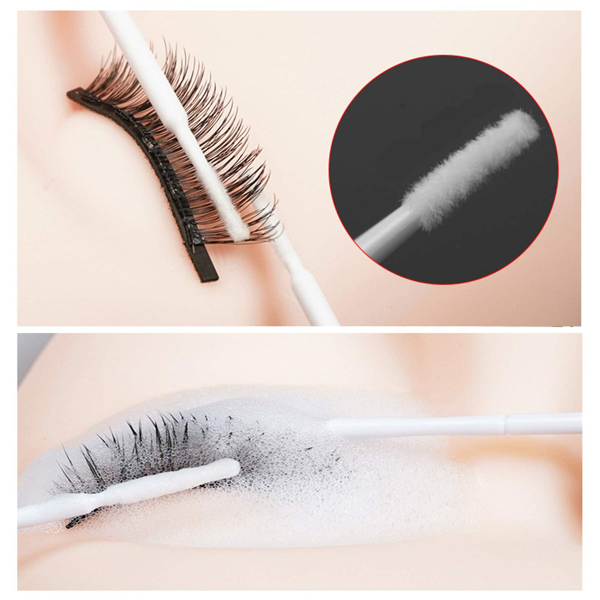 Using i-Laesh micro brushes for precision eyebrow tinting