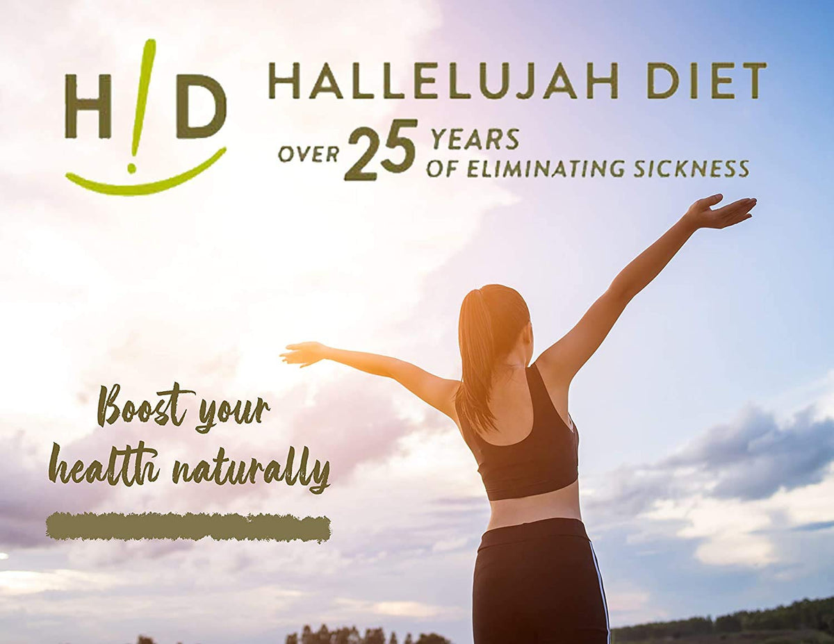 Hallelujah Diet BarleyMax gluten-free superfood powder packaging