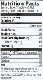 Back of Pines International Alfalfa bottle showing ingredients