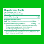 Further Food organic Japanese matcha powder label details