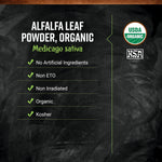 Close up of Frontier Co-op organic alfalfa leaf powder texture