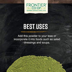 Alfalfa leaf powder mixed into a healthy green smoothie