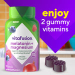 Instructions for use on Vitafusion sleep gummy bottle