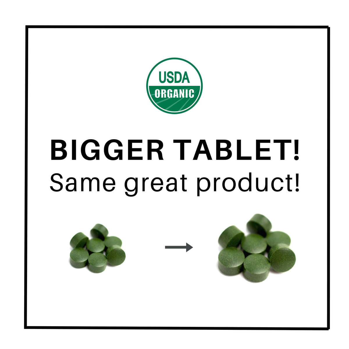 Organic chlorella and spirulina tablets close up texture