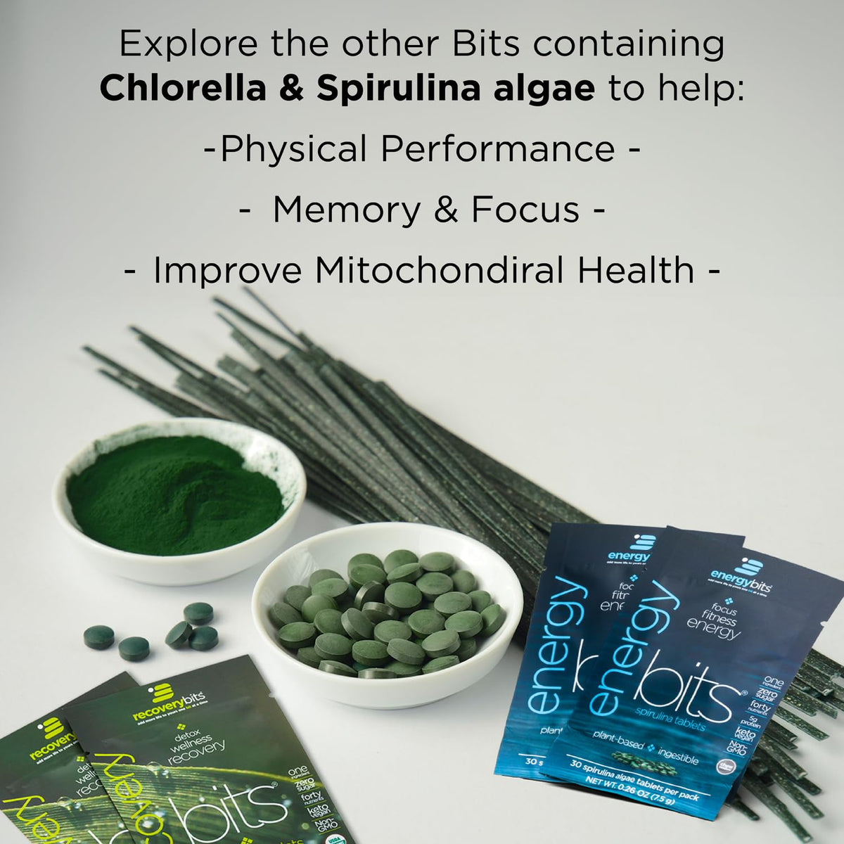 Energybits organic algae supplement tablets for daily health