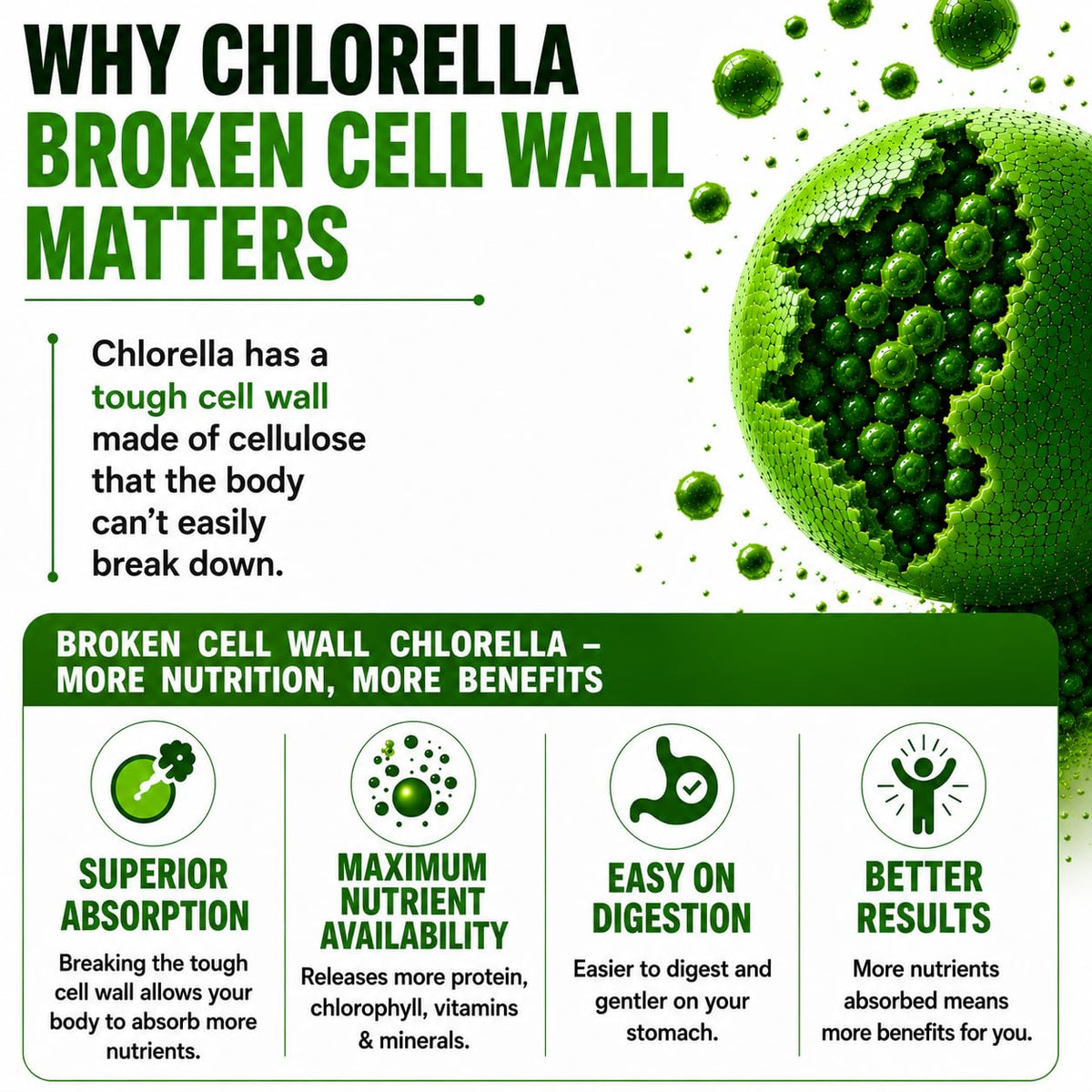 Herbal Code Labs Chlorella bottle side profile