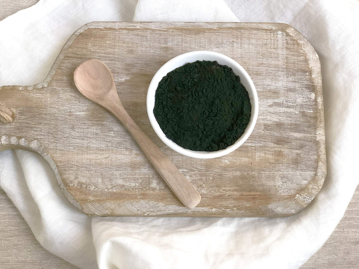 Close up of Anthony's organic chlorella green powder
