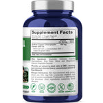 NusaPure Chlorophyll 200:1 extract concentration level supplement facts panel
