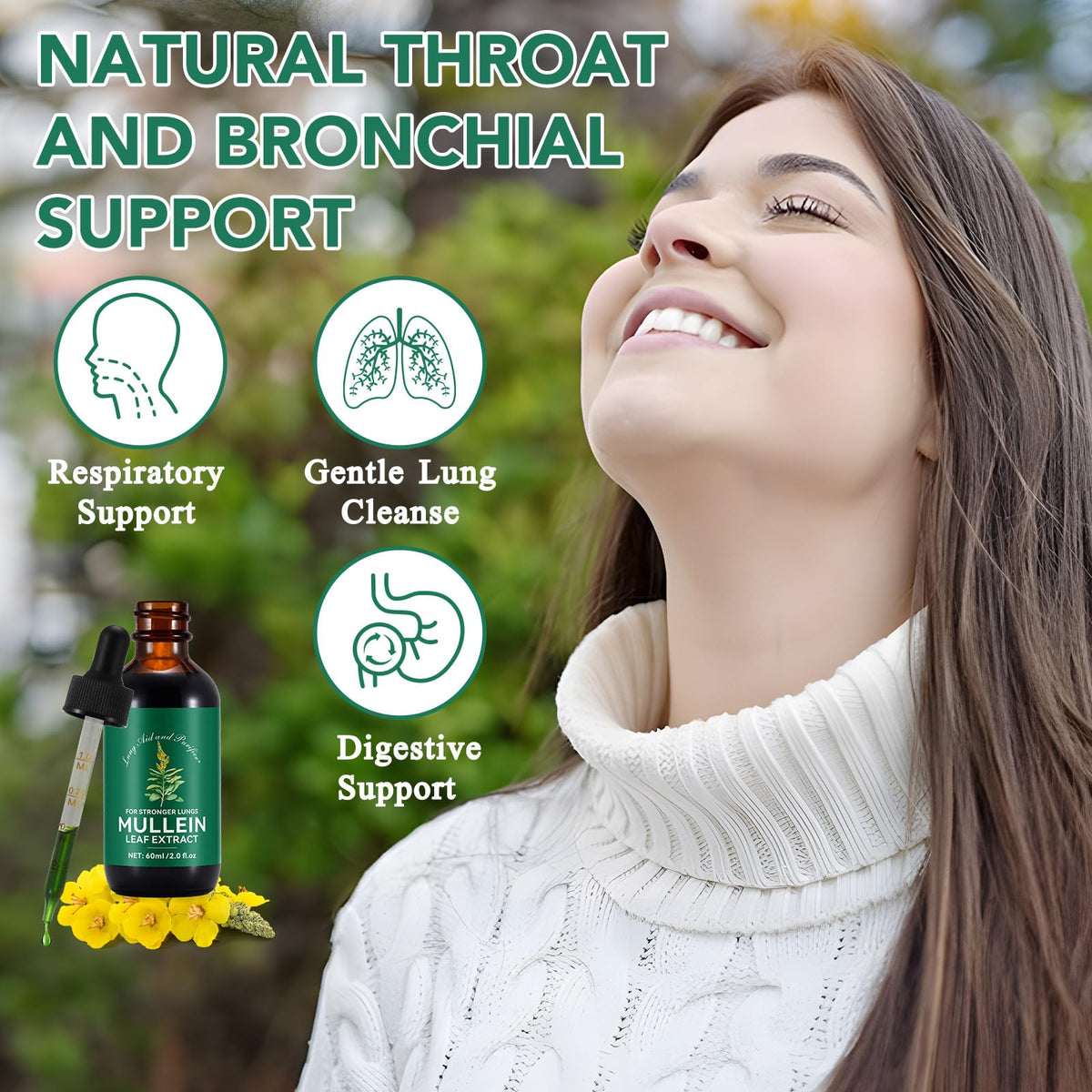 AIKUWWOIRQIA herbal lung cleanse supplement showcasing the natural expectorant benefits for airway relief