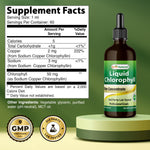 Best Naturals Liquid Chlorophyll supplement dropper close up with water mixing demonstration