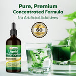 Best Naturals natural antioxidant chlorophyll drops displayed next to a fresh glass of water