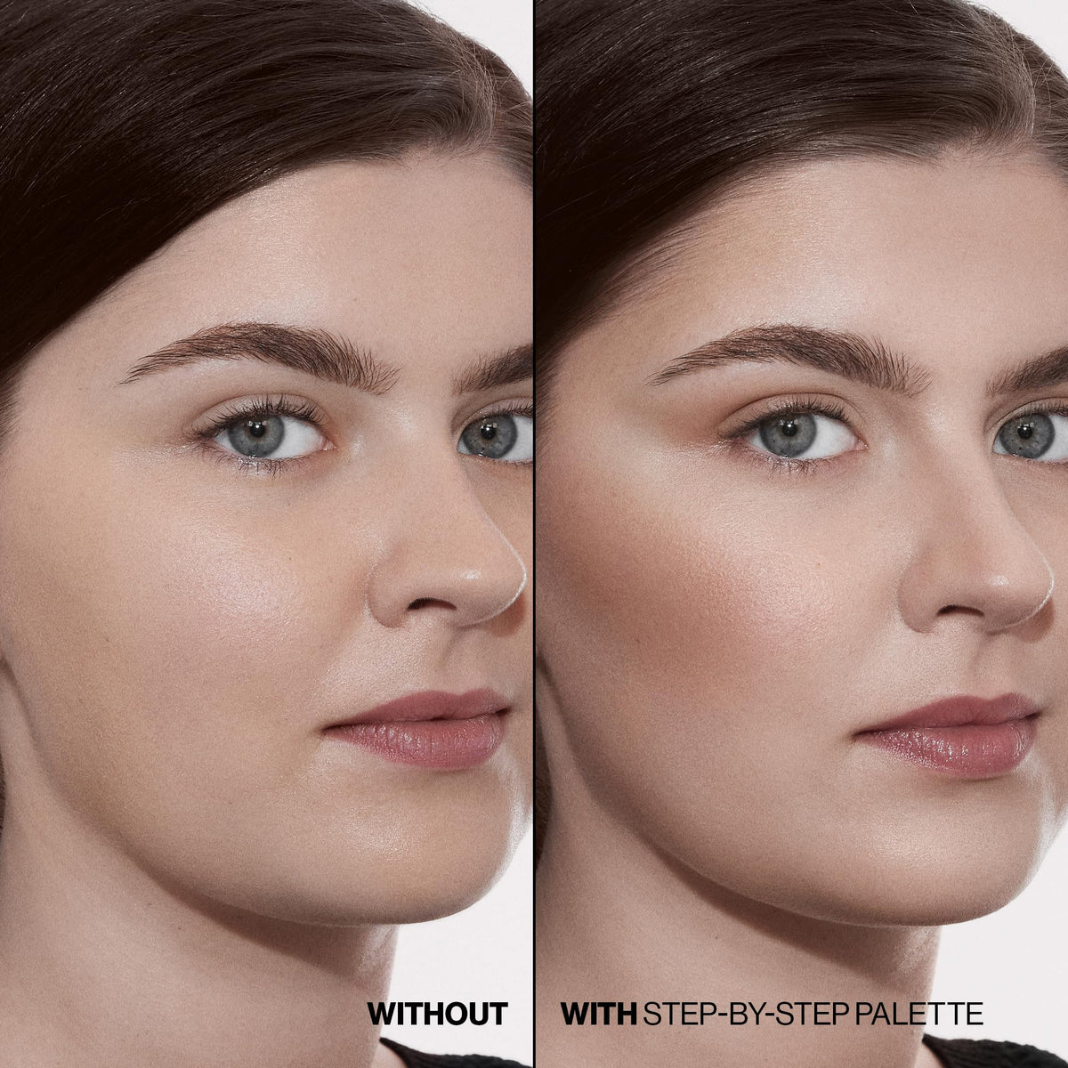 Open Smashbox contour kit with mirror and powder shades.