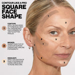 Close up of the contour, bronzer, and highlight powders.