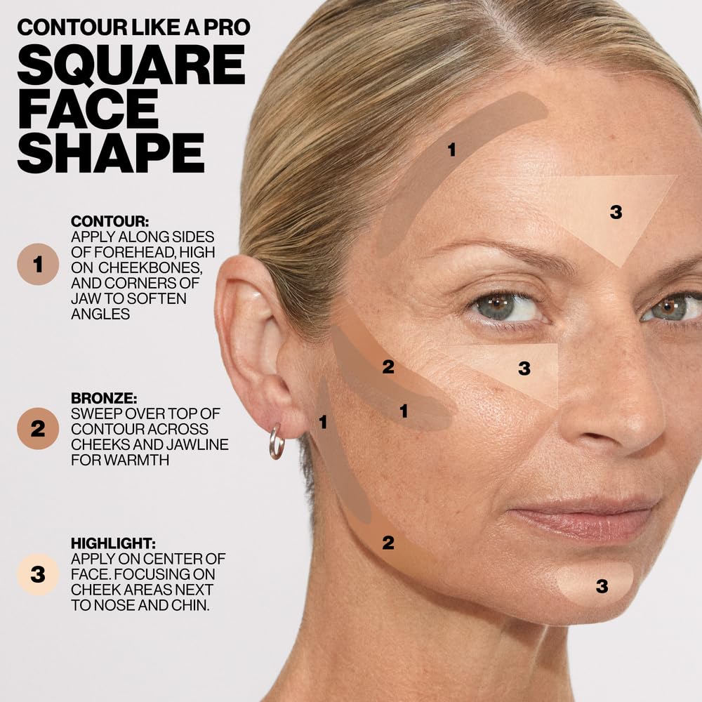 Close up of the contour, bronzer, and highlight powders.