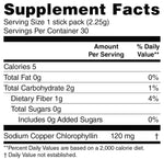 Pouring crisp apple chlorophyll powder mix into a glass of cold water