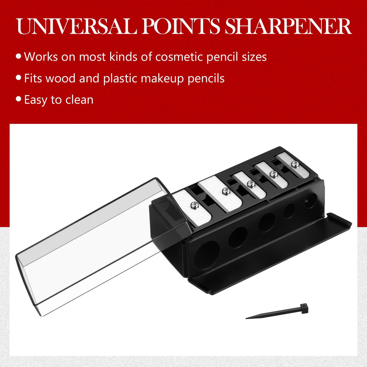Honoson cosmetic sharpener inside a travel makeup bag