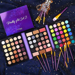 UCANBE 86 colors makeup palette opened showing three layers of eyeshadows and face powders.