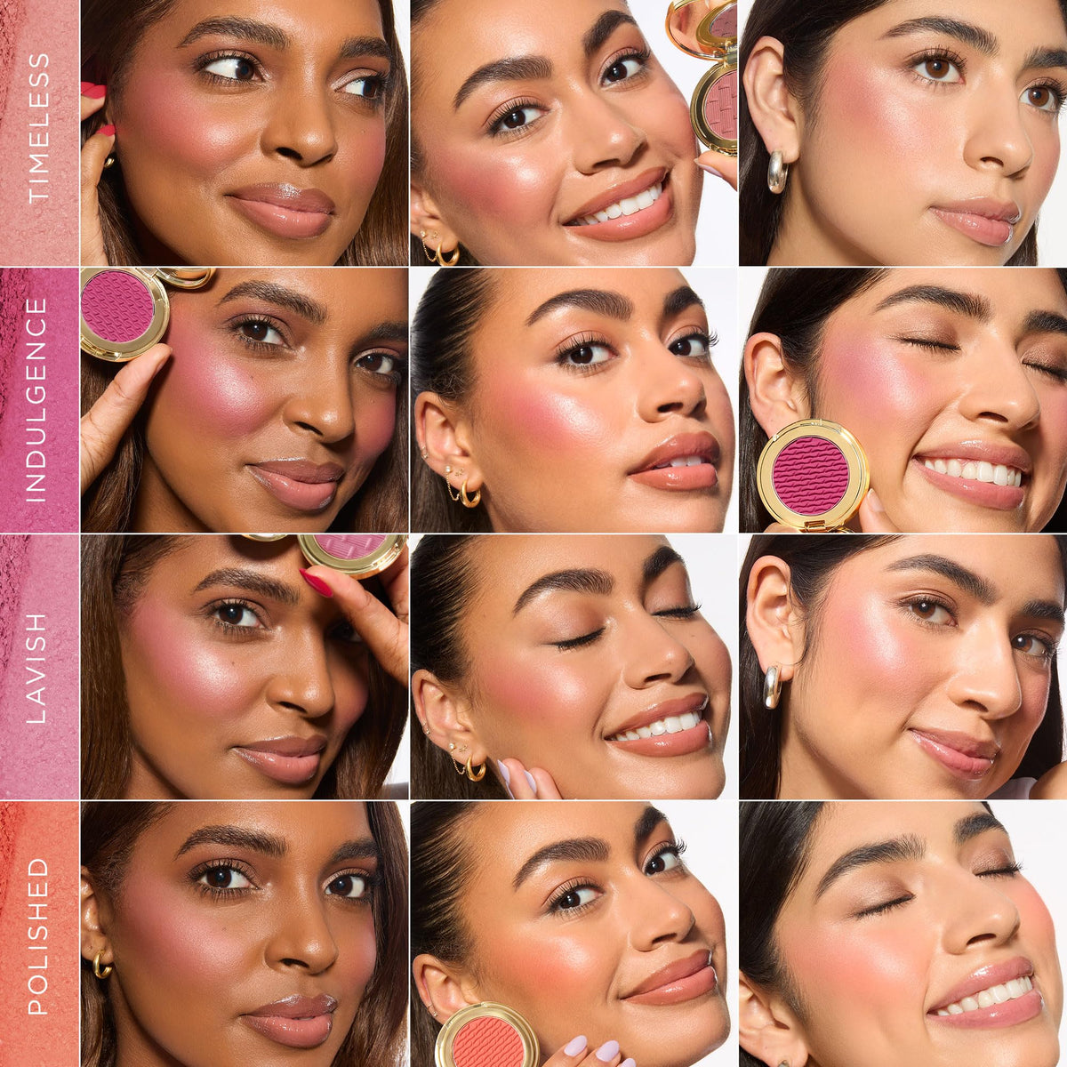 Tarte Golden Era Brush and longwear mineral pigment blushes displayed together on a clean background.