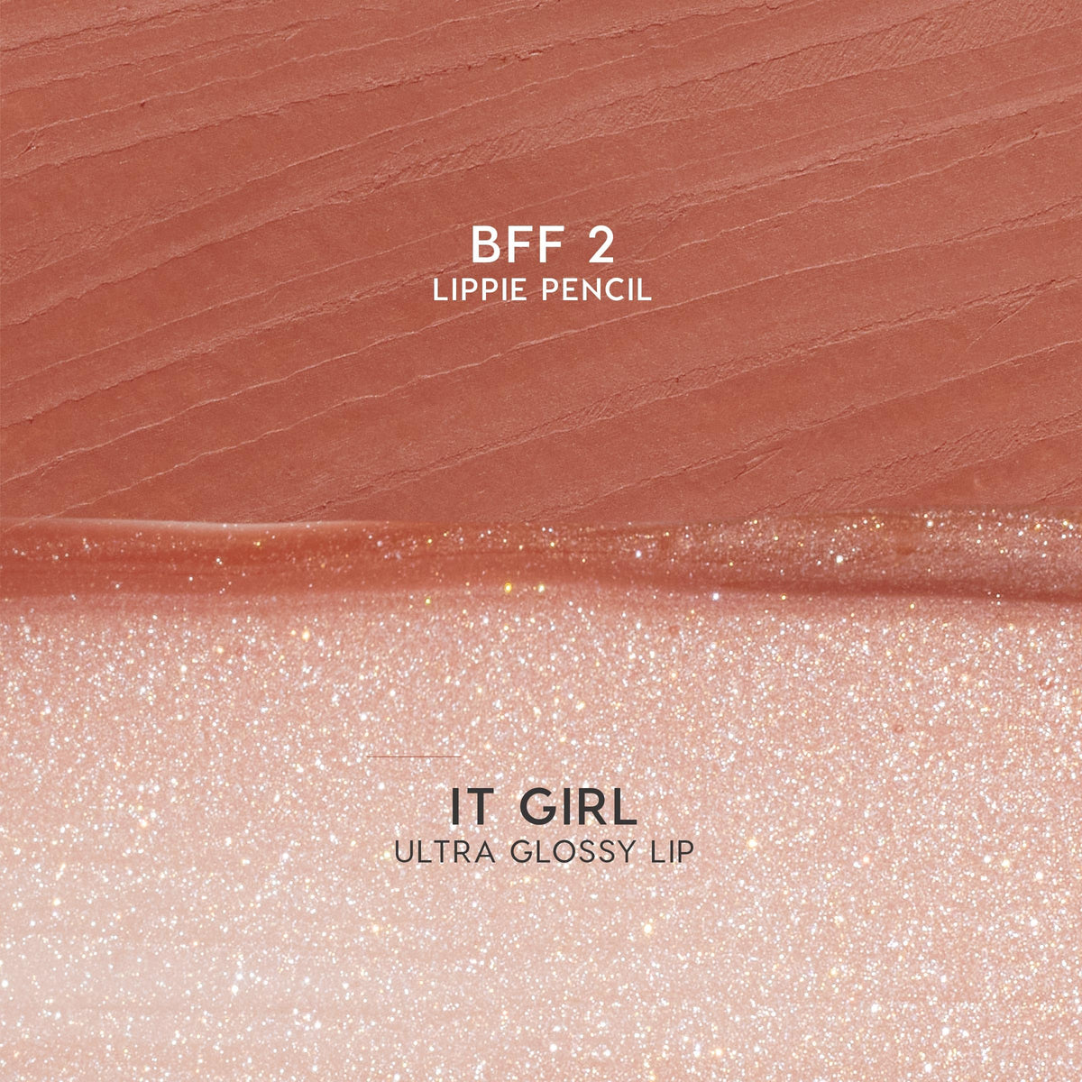 ColourPop Lippie Pencil in BFF 2 and Ultra Glossy Lip in It Girl open product shot