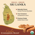 Ceylon Cinnamon Shop Organic Ceylon Cinnamon nutritional facts panel