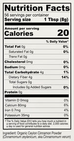 Anthony's Organic Ceylon Cinnamon Powder USDA Organic label