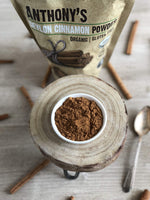 Anthony's Organic Ceylon Cinnamon Powder back of pack information