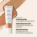 Lightweight semi matte finish BB cream by JOAH Beauty displayed with its easy dispensing cap.