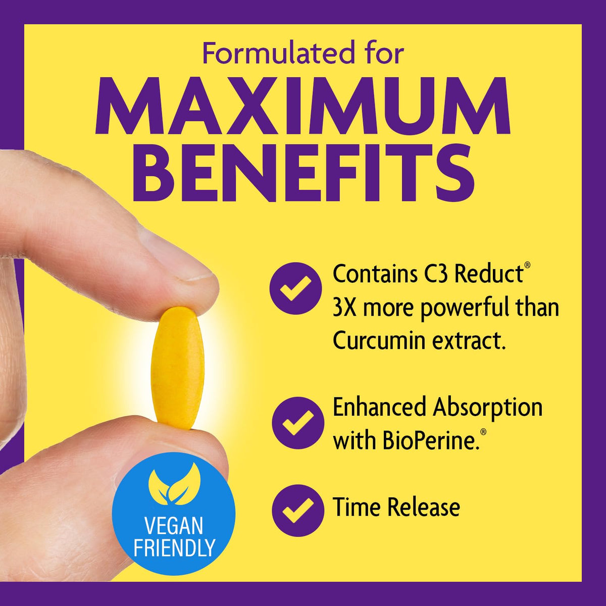 Authentic USA imported turmeric curcumin supplement bottle