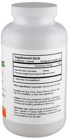One Planet Nutrition Nano Curcumin supplement facts label