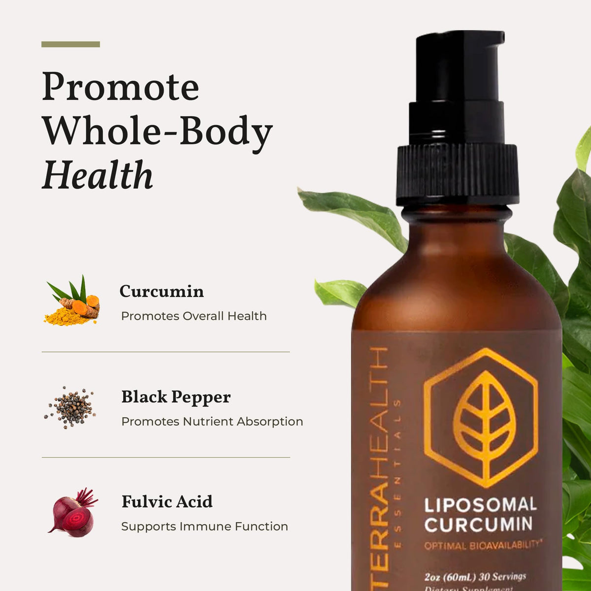 Terra Health Essentials liposomal technology supplement bottle