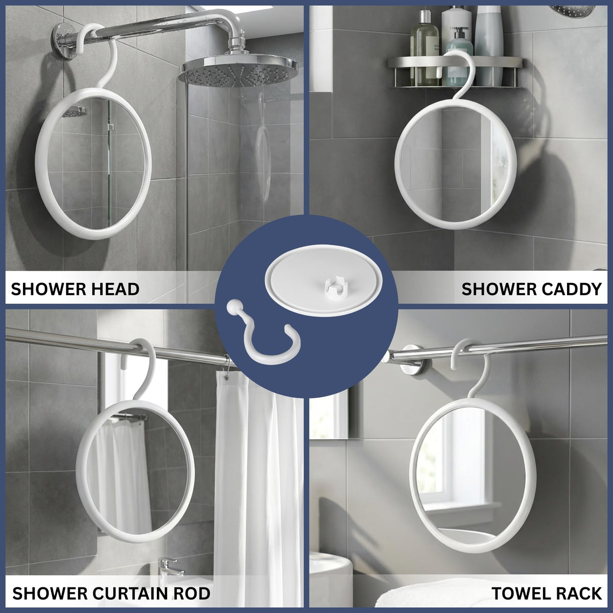 Mirrorvana premium grooming mirror package detailing the anti fog surface treatment and safety information.