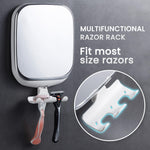 TAILI wall mounted bathroom mirror demonstrating the powerful suction cup mechanism