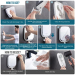 TAILI removable shaving mirror being uninstalled from a smooth glass surface without tools