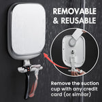 TAILI compact travel friendly shower mirror showing the complete product contents and packaging