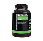 Side profile of imported female ginseng capsules bottle emphasizing zero fillers.