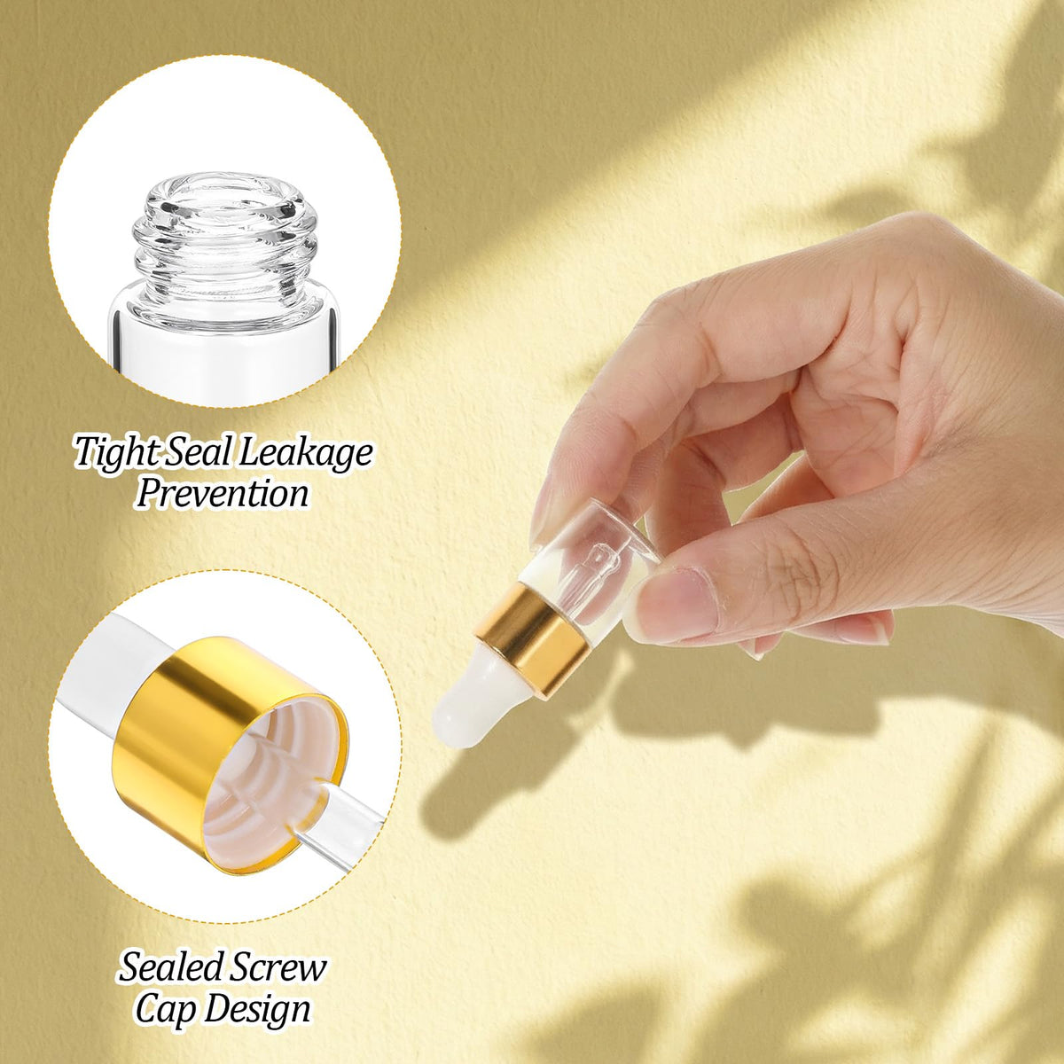 Hand holding Sibba mini dropper bottle to show scale