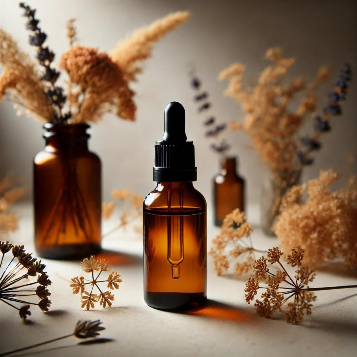 Leakproof amber glass containers for DIY cosmetics