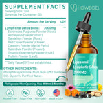 Owegel 2 fluid ounce lymphatic drainage supplement bottle