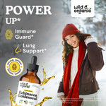 Wild and Organic immune support liquid drops bottle label