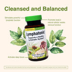 Close up of Herbs Etc. Lymphatonic bottle showing serving size information