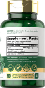 Carlyle Mullein Leaf Extract 200 capsules supplement facts label