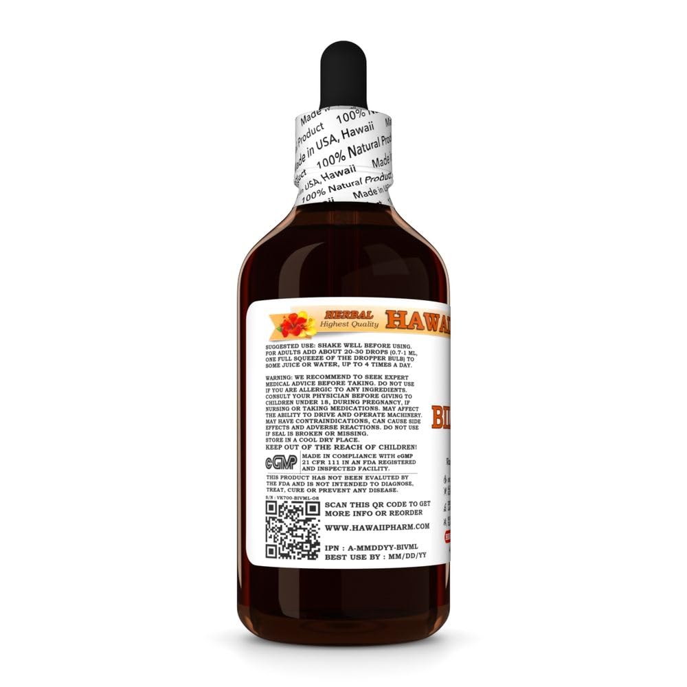 Premium USA imported bilberry herbal extract liquid bottle placed on a clean flat background showing the dropper cap mechanism.
