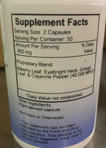 Side angle view of Christopher's Original Formulas Bilberry Eye herbal dietary supplement for eye health.
